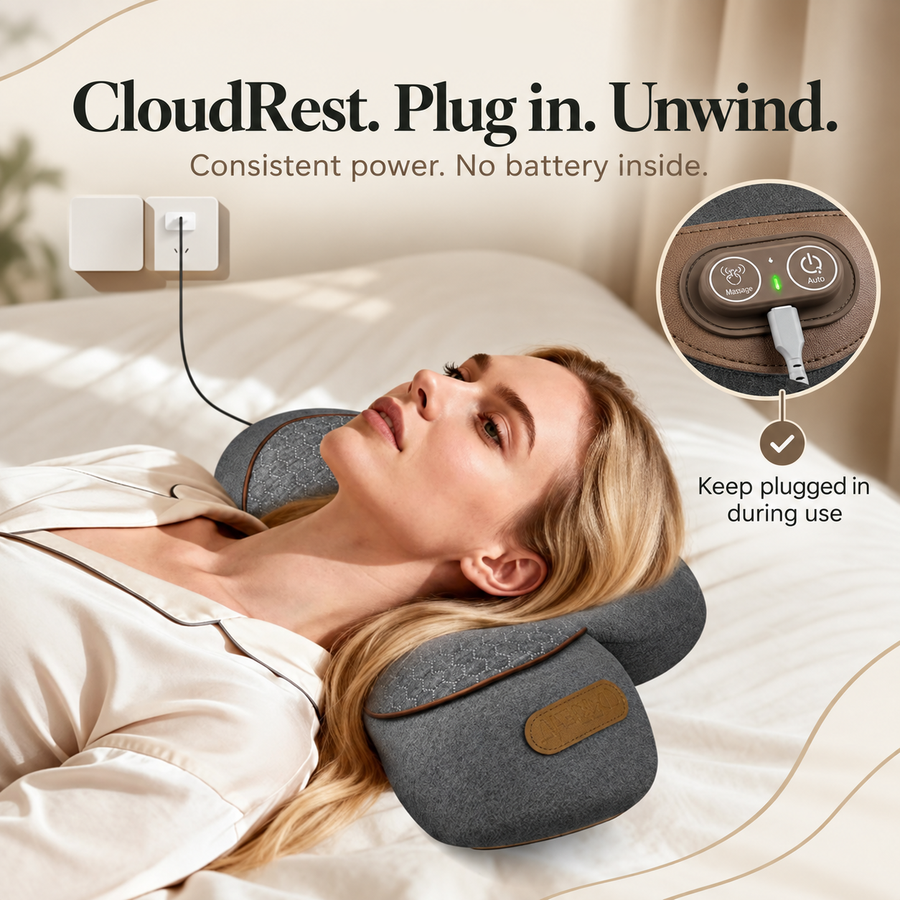 VELNA Somn CloudRest plugged in beside the bed