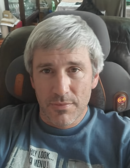 John using the pillow at home