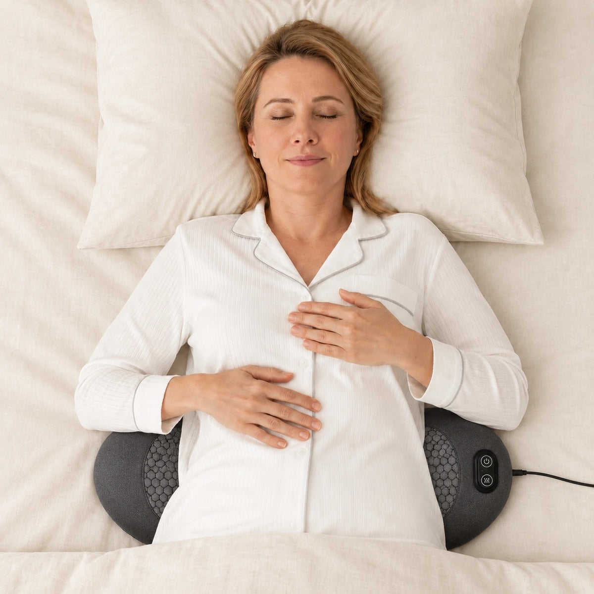 Resting with LumbarCloud under the lower back