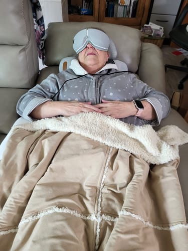 Carol relaxing during her evening ritual